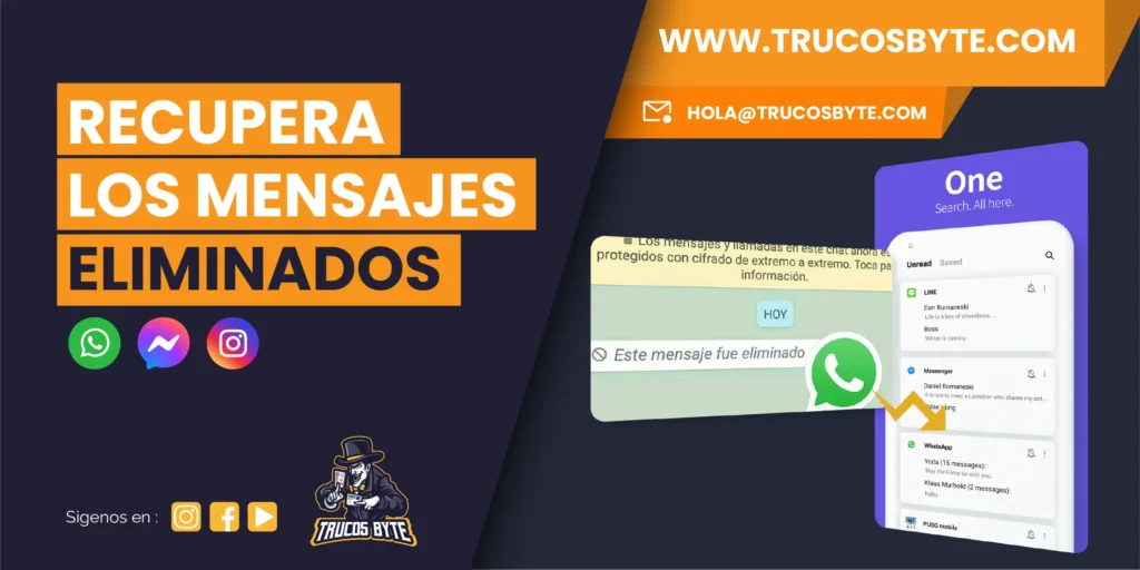 Recupera los mensajes eliminados de WhatsApp y Messenger 😱✅