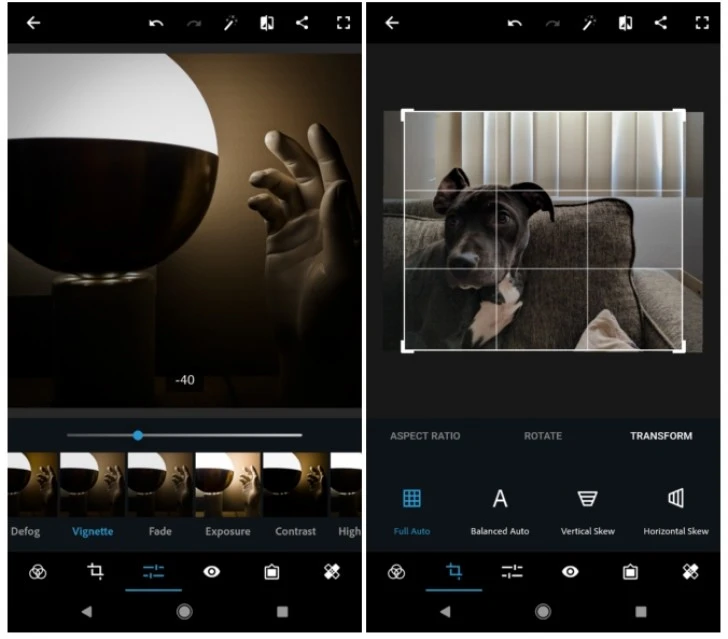 Adobe Photoshop Express Mejores editores de fotos
