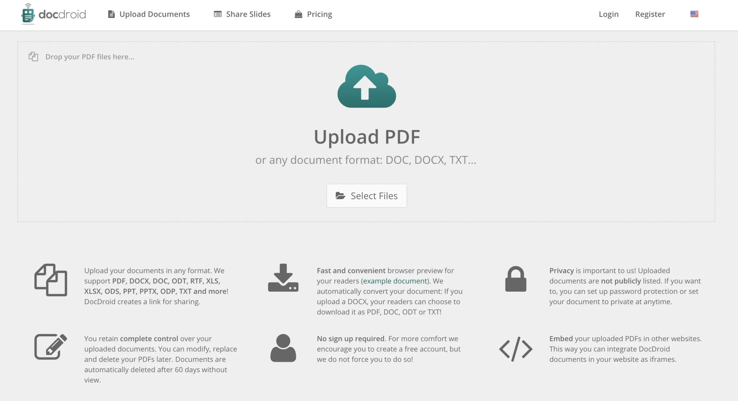 Docdroid Subir un PDF a Internet y compartirlo