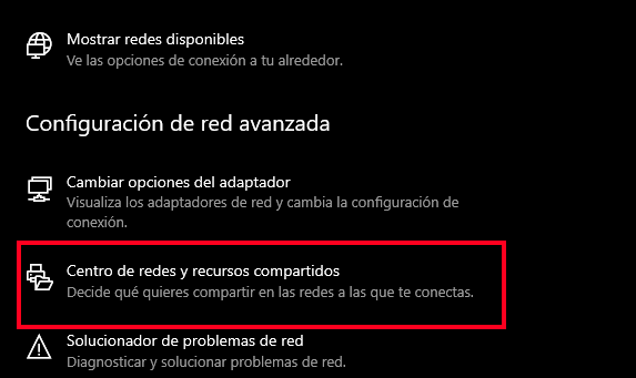 Centro de redes y recursos compartidos Truco para recuperar contraseña de Wifi en Windows
