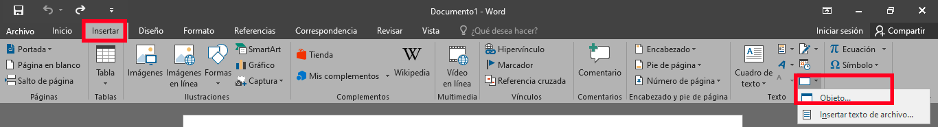 Cómo insertar PDF en Word